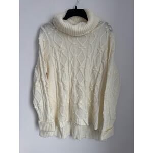 NWOT Gretchen Scott Knot Enough Turtleneck Sweater Womens Chunky Knit